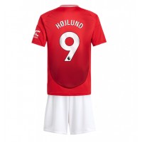 Maglia Calcio Manchester United Rasmus Hojlund #9 Prima Divisa Bambino 2024-25 Manica Corta (+ pantaloncini)